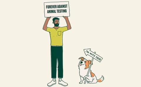 Ilustración contra el testeo en animales